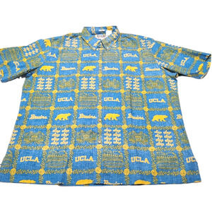Reyn Spooner University UCLA Bruins Hawaiian Shirt Mens 3XL Blue Gold NEW NWT